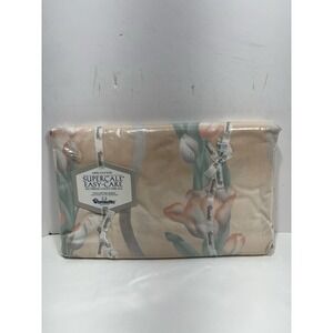 Wamsutta Supercale Easy Care Full Fitted Sheet Cloisonne Tulips Floral 200 TC